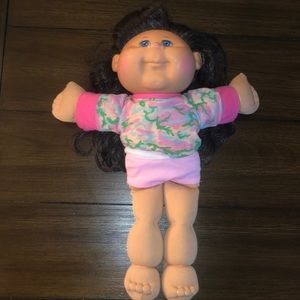 Cabbage Patch Kid Dark Hair Pink Bow